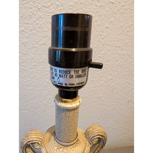 Berman Vintage Ornate Urn Table Lamp Crackle Glaze Resin 14" Neoclassical - Picture 10 of 12